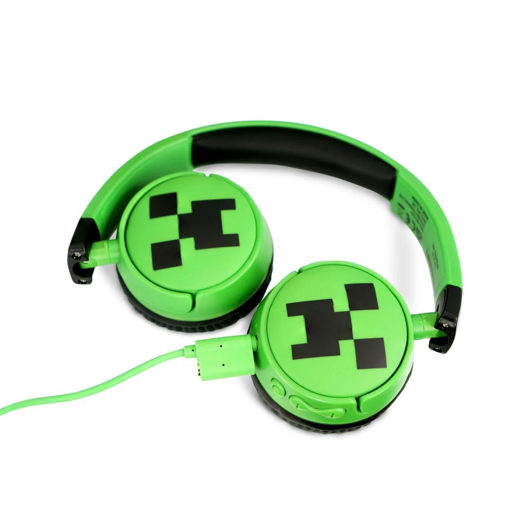 Casti Bluetooth copii Minecraft Creeper, OTL Technologies, verde, 3.5mm, 32Ohm