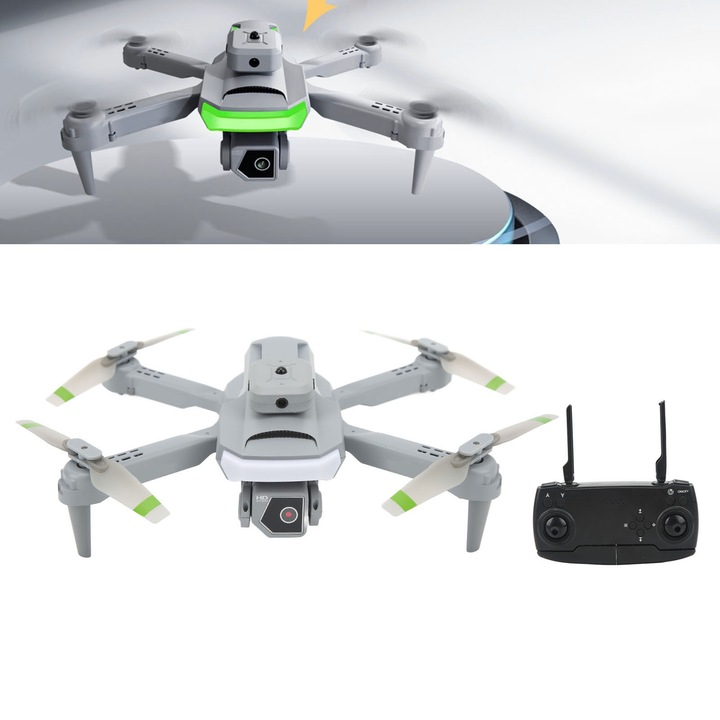 XT5 drón, 4K, távirányító, automatikus visszatérési funkció, szürke, összecsukott méretek 13,5x8x6,5cm