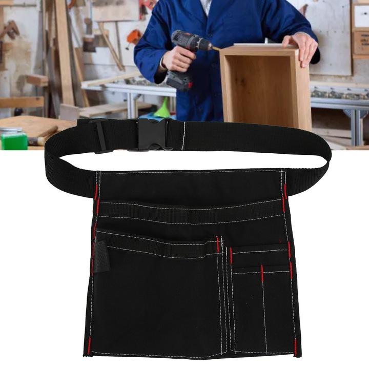 Jormftte szerszámos övtáska, vászon anyagból, fekete, 136g