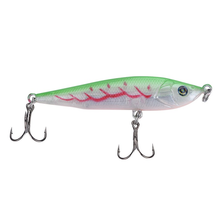 Jormftte műcsalik, 3D szemekkel, 2 hármas horoggal, 7.2cm, többszínű