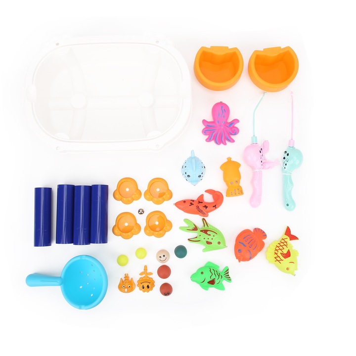 Fürdőjáték készlet, Jormftte, mágneses horgászjáték, tengeri állatok, 27.5x27x14.5cm