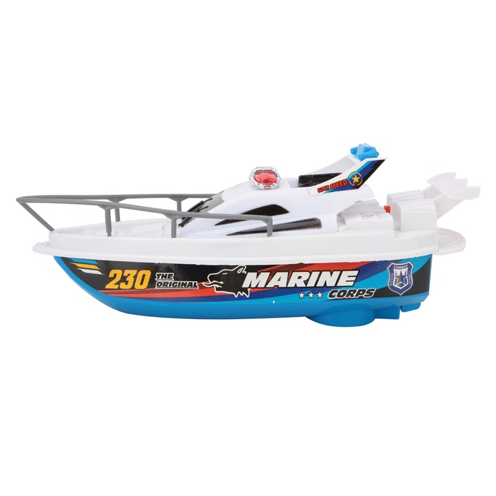 Jormftte elektromos gyorshajó játék, gyermek hajó, fehér, 28x20x10cm