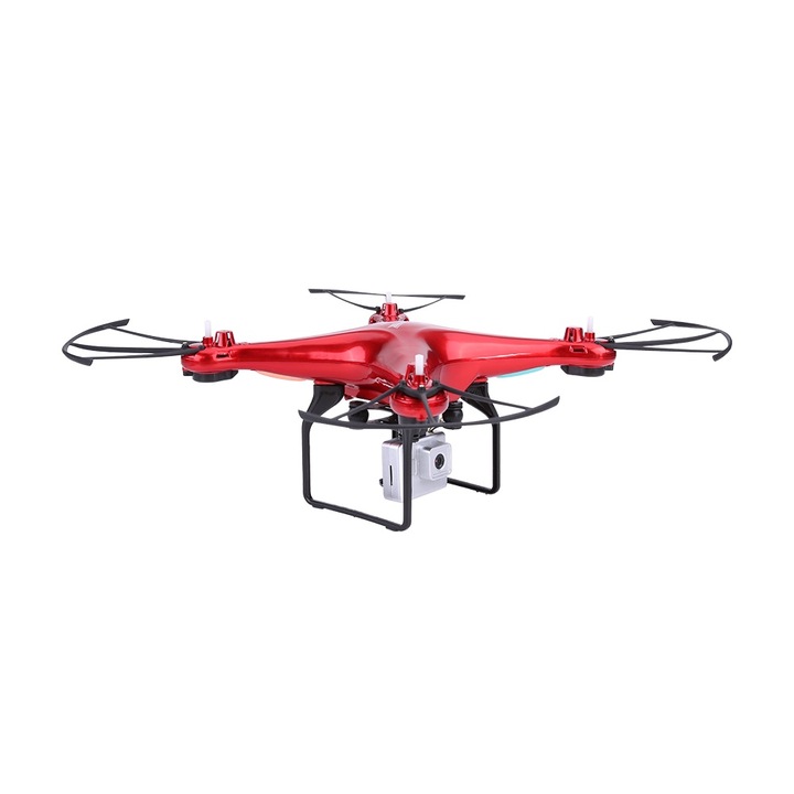 Drona RC Jormftte 720P kamerával, összecsukható vezérlővel, 2.4GHz, piros, méretei 39x39x10cm