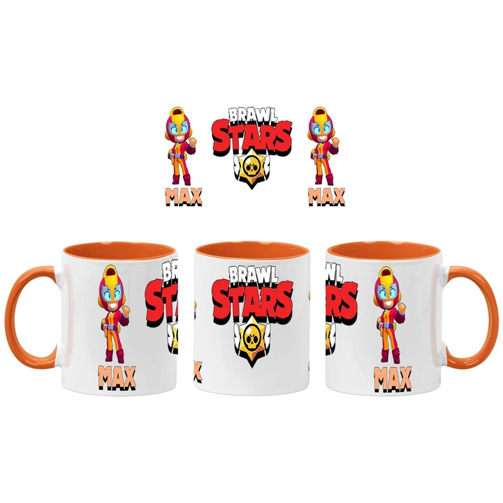 Керамична Чаша за кафе/чай Brawl Stars Battle Arena Max 1, Оранжев, 330 ml