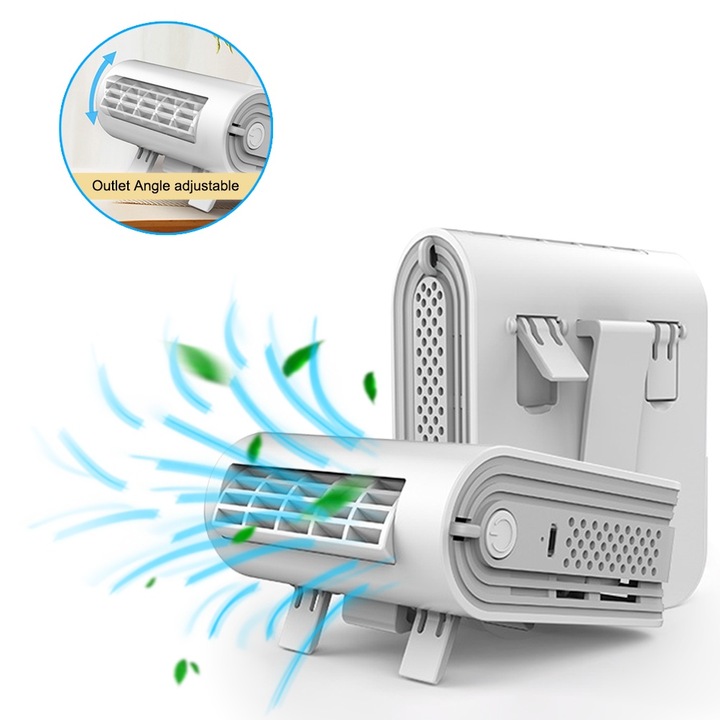 Derékra akasztható ventilátor Mini nyakba akasztható ventilátor, USB töltésű asztali ventilátor irodába