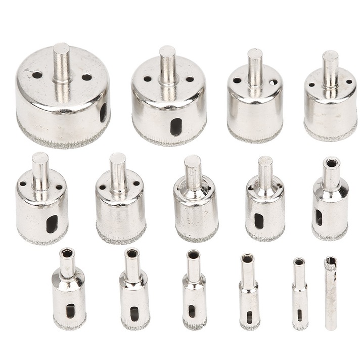 Jormftte 15 darabos fúrókészlet 6-50 mm kerámiához, üveghez, márványhoz, gránithoz