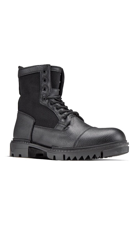 NORTHWAY termeszetes bor ferfi cipo, fekete NW8180, Black Grain