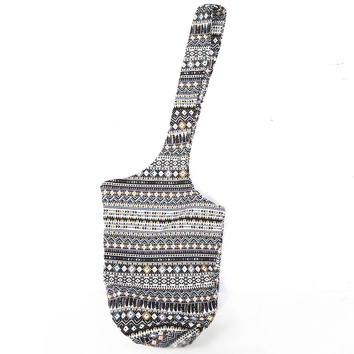 Többszínű vászon jógatáska, Longziming, méretek 90x31x17,5cm, bohém dizájn, széles pánt.