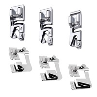 Set 6 Piciorus de cusut tiv rulat, Axroad Mall, 4/8" (13mm), 6/8" (19mm), 8/8" (25mm), 3/4/6mm, Usor de instalat, Pentru masini de cusut casnice, Argintiu