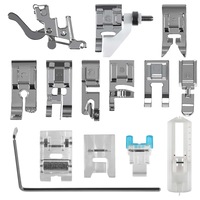 Set 14 picioruse pentru masina de cusut, Axroad Mall, Anti-coroziune si rezistent la uzura, Usor de indepartat si inlocuit, Pentru masini de cusut cu coarda mica, Metal/Plastic, Argintiu