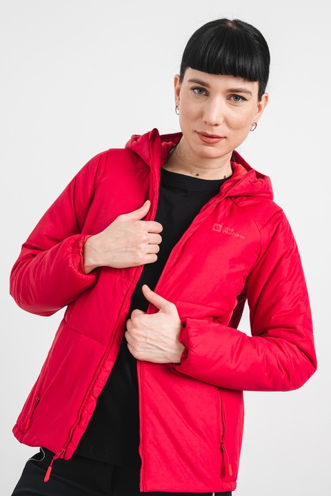 Jack Wolfskin, Хайкинг яке с качулка и цип, Яркорозово