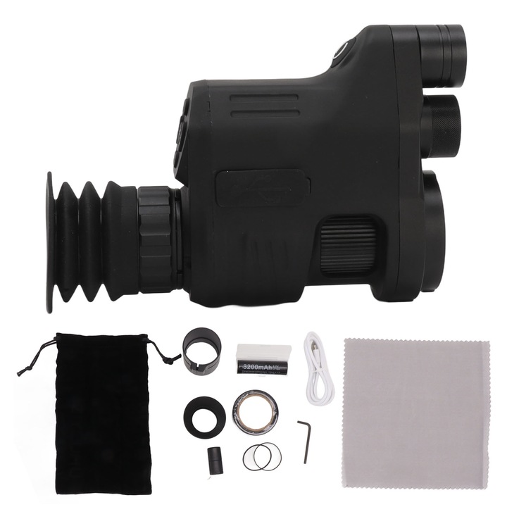 Монокуляр за нощно виждане Longziming, HD, 4x-14x цифрово увеличение, водоустойчив, 1920x1080, 300m инфрачервен обхват