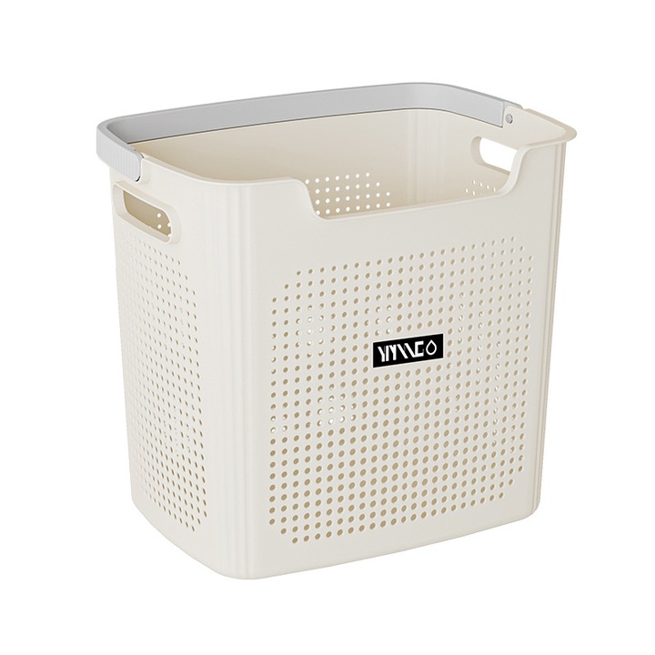 Organizator portabil respirabil pentru haine murdare, plastic, Ivory Large, 38X28X36cm