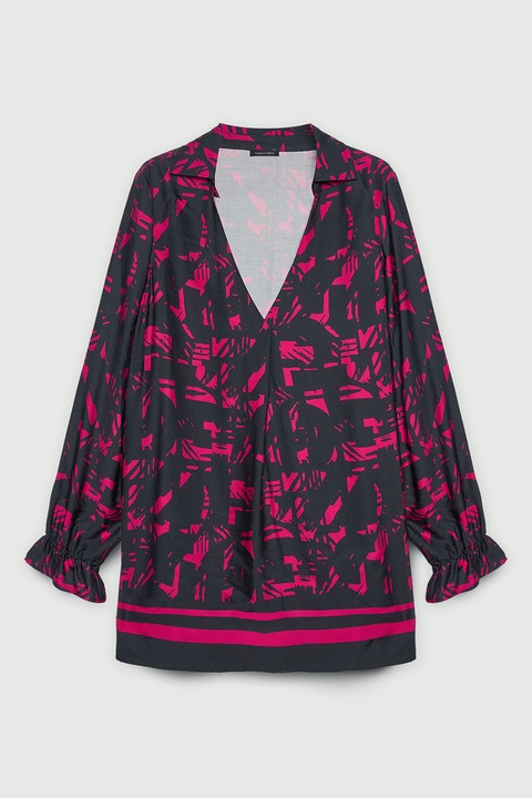 Fiorella Rubino, Bluza cu imprimeu cu doua nuante, Rosu/Negru, 46