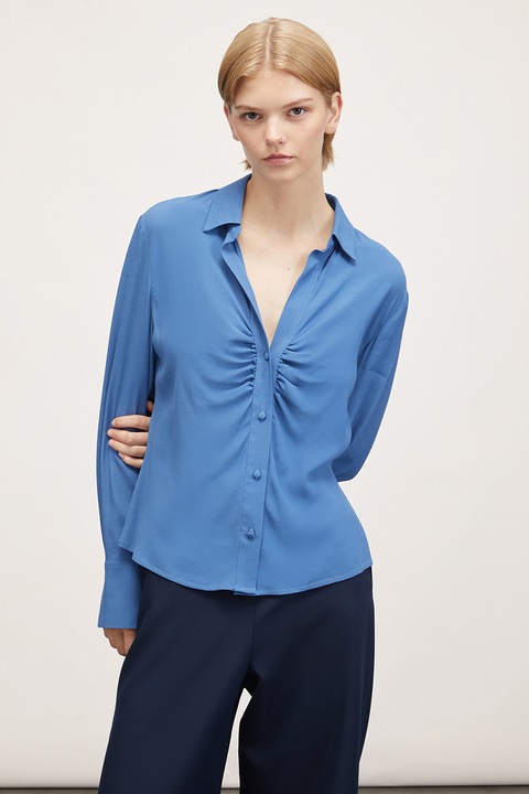 Motivi, Camasa cu fronseuri, Albastru glaciar, 32