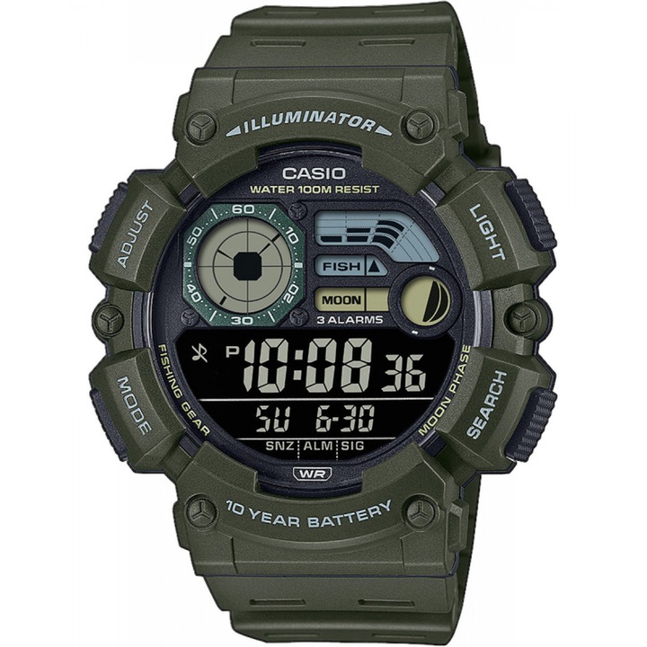Мъжки часовник Casio WS-1500H-3BVEF, Кварцов, 50мм, 10ATM