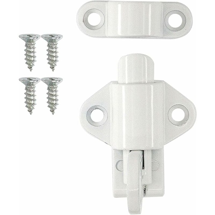 Резе, Самозаключваща се брава от алуминиева сплав, комплект с винтове, бяла