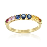 Inel Semi Eternity Aur 18k Safire Multicolore, Rubire DERUVO, R13964MS-Y54, Marime 54