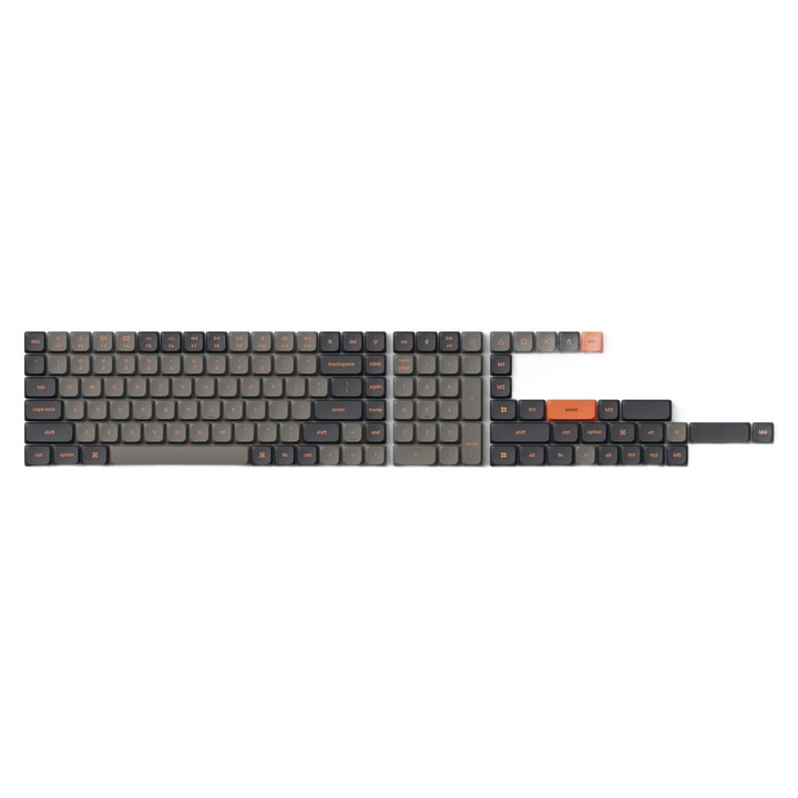 Kit butoane Keychron Low Profile Double Shot PBT LSA Keycaps Set Version 2, Carbon