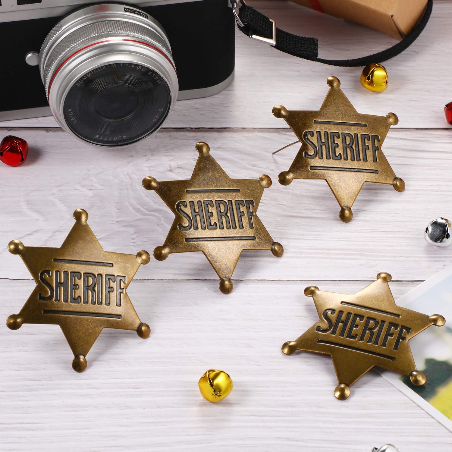 Set 5 Insigne Sheriff Metalice, bronz, 5x5cm - eMAG.ro