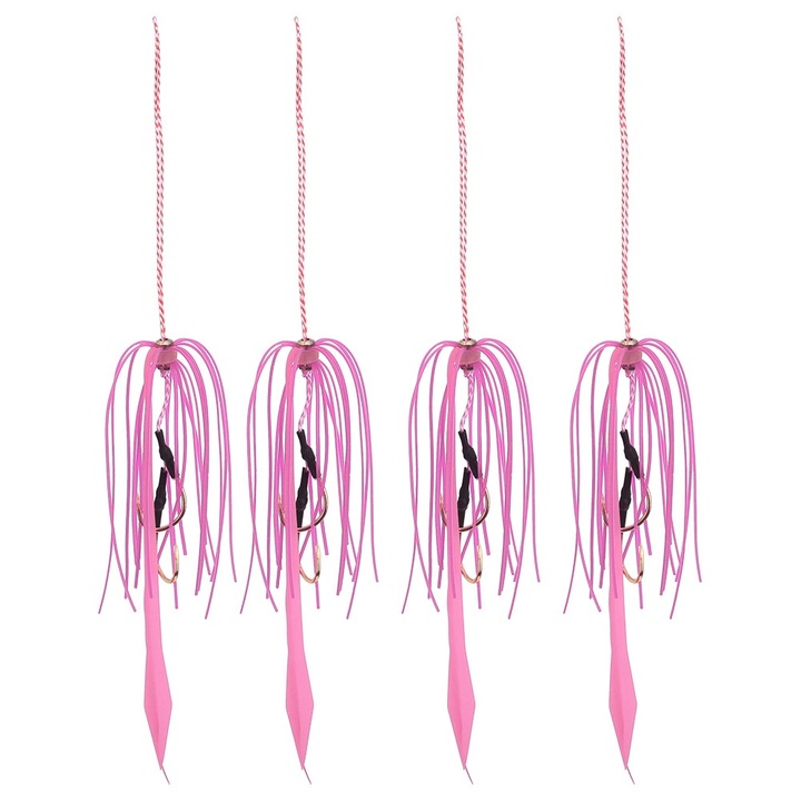 4 db Enforose horgászhorog csalival, rózsaszín