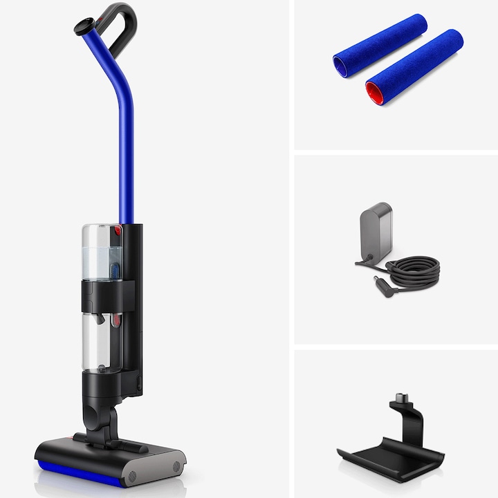 Вертикална безжична прахосмукачка Dyson WashG1, автономност до 35 минути, резервоар за чиста вода 1 л, резервоар за мръсна вода 0,8 л, 3 нива на хидратация, функция за самопочистване само за 140 секунди