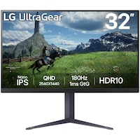 Monitor Gaming LED Nano IPS LG UltraGear 31.5", QHD (2560x1440), 180Hz, 1ms, AMD FreeSync, NVIDIA G-Sync Compatible, HDR 10, DCI-P3 98%, HDMI, DisplayPort, Jack, USB, Pivot, VESA, negru