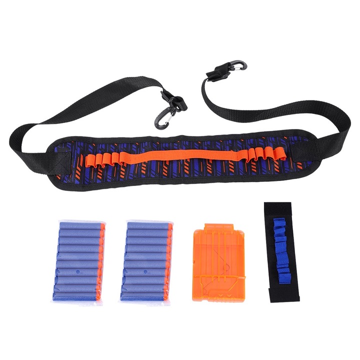 Curea tactica AMRINUGL cu suport pentru pistol, 20 de bile moi, clip de 6 bile, bratara de 8 bile, 105-152cm