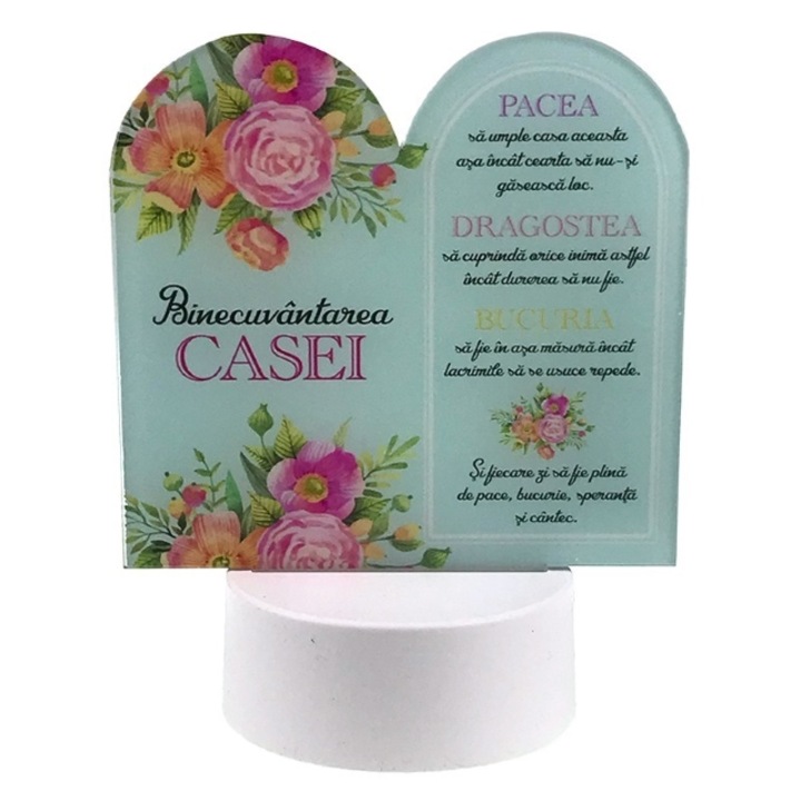 Lampa de Veghe, in forma de carte, cu "Binecuvantarea casei"