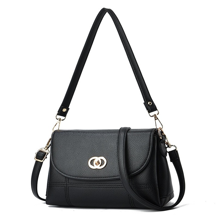 Geanta dama eleganta, GIDA-CRIS GC275, neagra, dimensiuni 25x11x16 cm