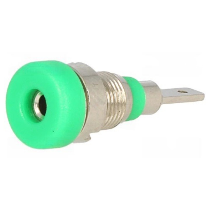 Conector banana, 2mm, verde, mama