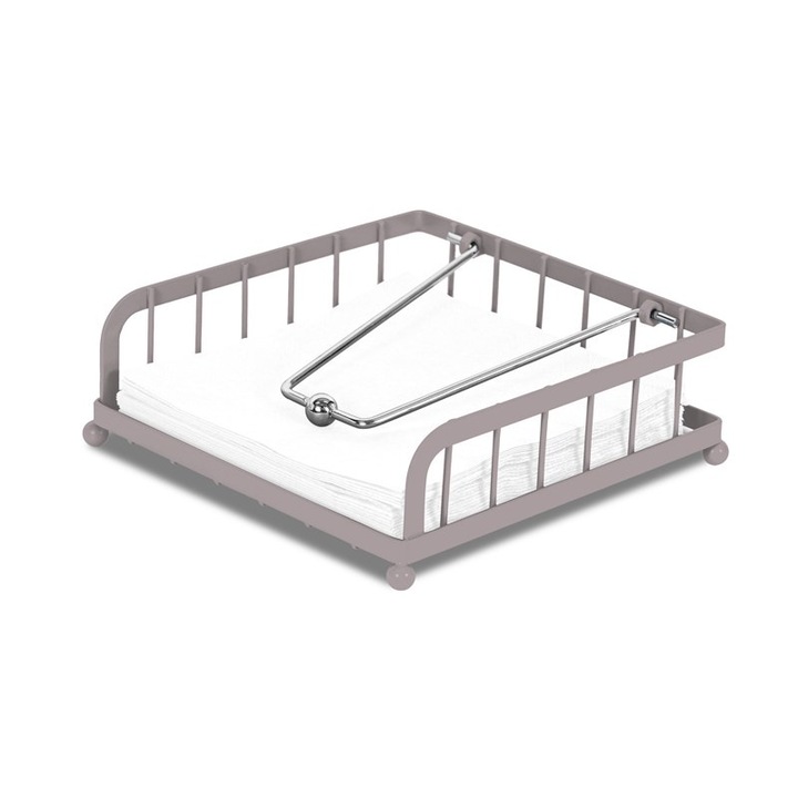 Suport servetele, BerlingerHaus, otel, 18.5 x 18.5 x 6.2 cm, gri