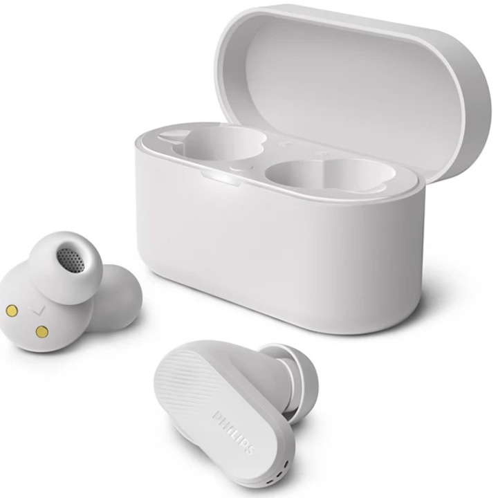 Слушалки за поставяне в ушите Philips TAT3509WT/00, True wireless, Bluetooth, ANC Pro, микрофон, IPX4, бели