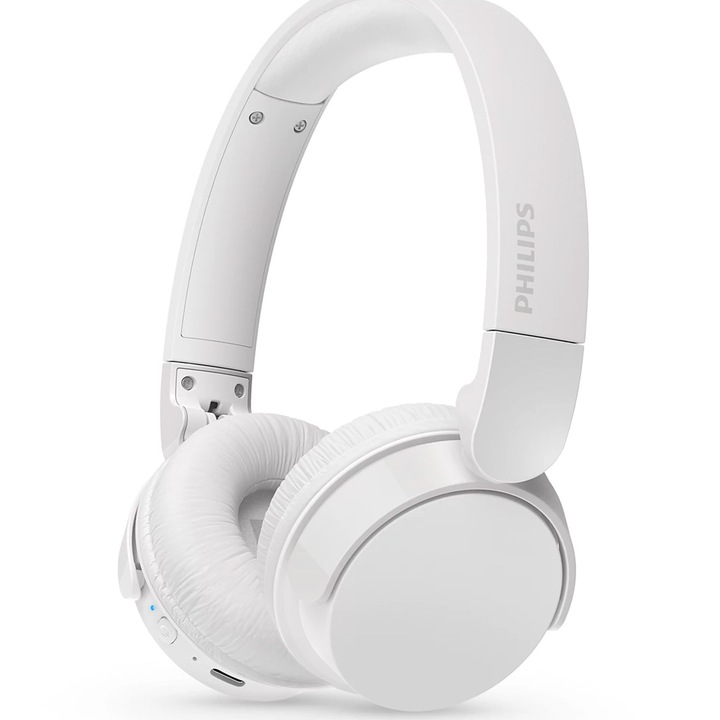 Слушалки On-Ear Philips TAH4209WT/00, Wireless, Bluetooth, Микрофон, Автономия 55 часа, Бял