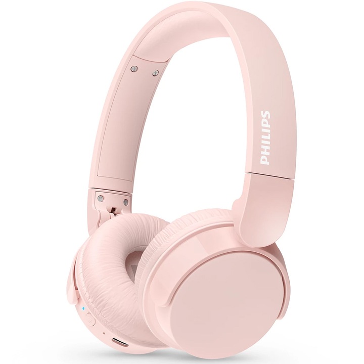 Слушалки за уши Philips TAH4209PK/00, Безжични, Bluetooth, Микрофон, Автономия 55 часа, Розови
