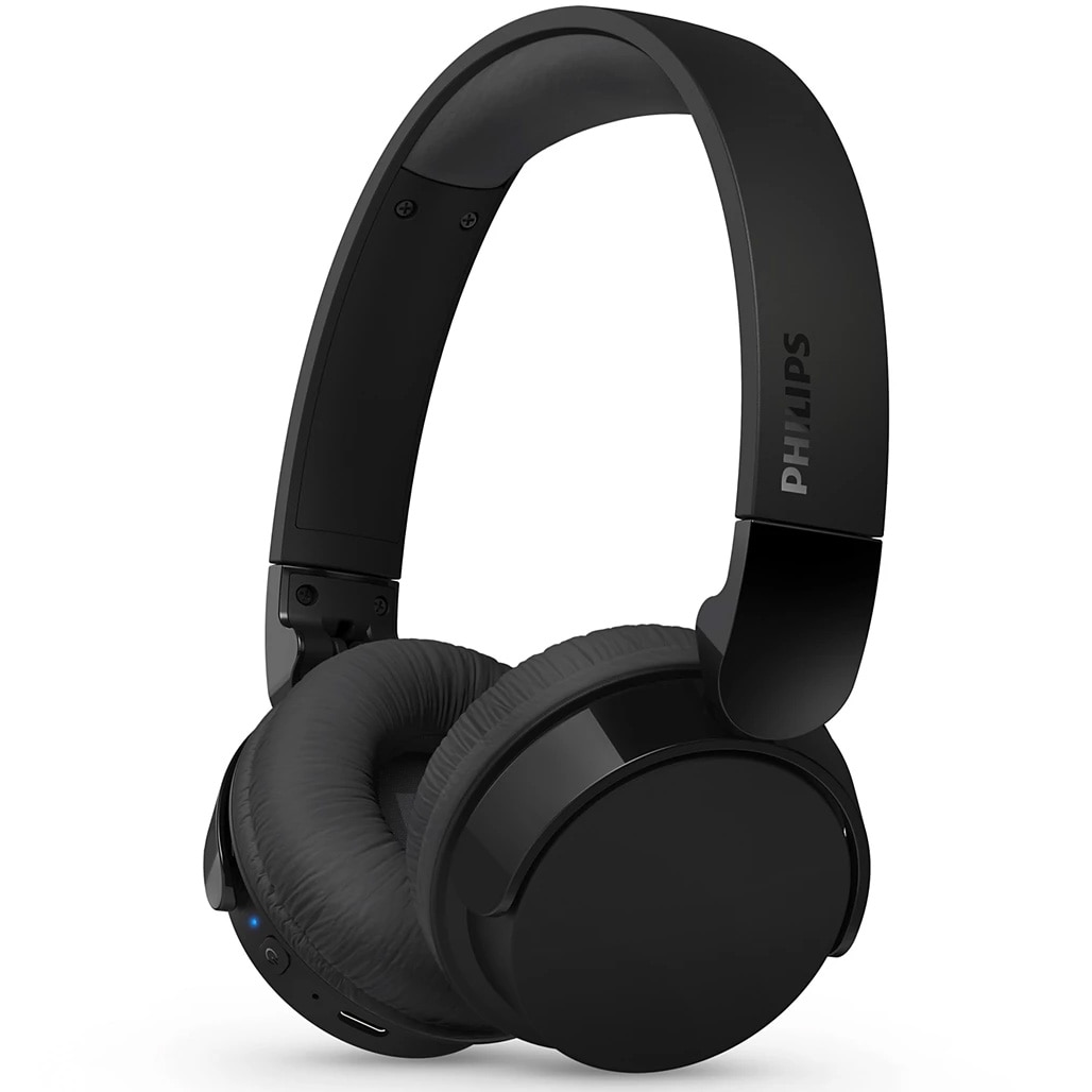 Casti wireless on-ear Philips TAH3209BK/00, Bluetooth 5.3, autonomie 25 h, microfon si control volum, pliabile, negru