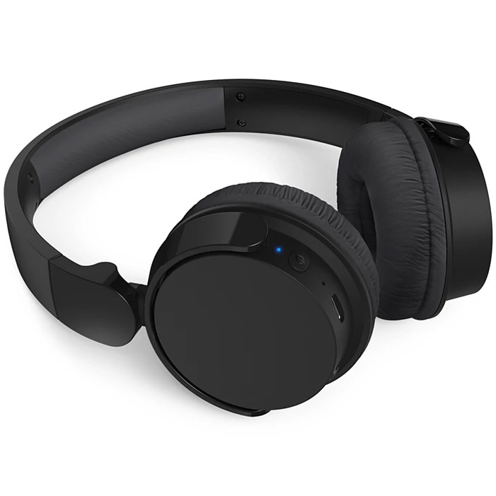 Casti wireless on-ear Philips TAH3209BK/00, Bluetooth 5.3, autonomie 25 h, microfon si control volum, pliabile, negru