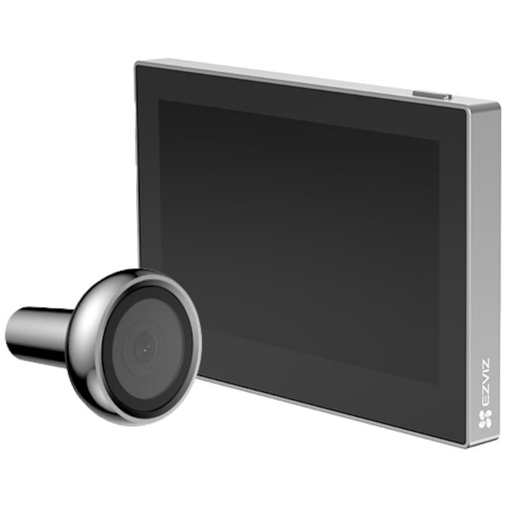 Камера за наблюдение Ezviz HP2 Silver с 4,3" цветен екран, 1080p резолюция, 2200 mAh акумулаторна батерия, 146° широкоъгълен изглед