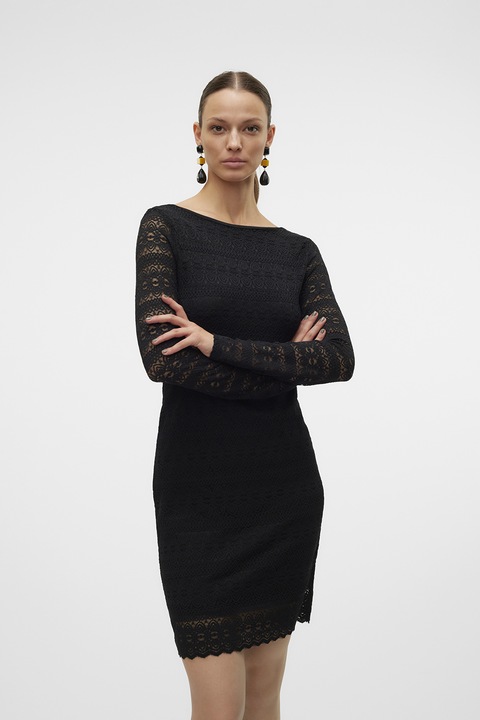 Vero Moda, Къса дантелена рокля, Черен