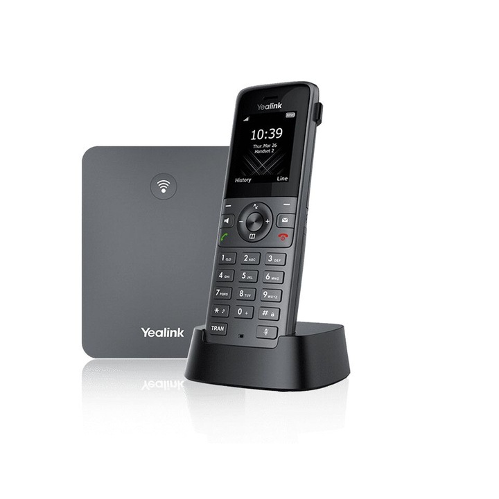 Telefon DECT Yealink W73P, VoIP, scalabil, wireless, negru