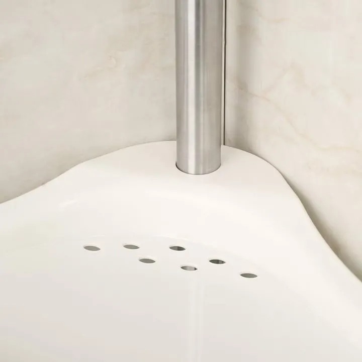 Etajera pentru baie si dus, At Performance, 4 rafturi, inaltime reglabila 230-260 cm, 3 carlige, suport prosop, montare pe colt, alb