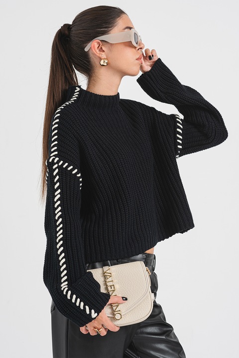 Vero Moda, Пуловер с паднали ръкави, Черен