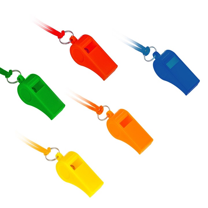 Set Fluiere Plastic, 5 Bucati, Multicolor, Cu Cabluri Adecvate