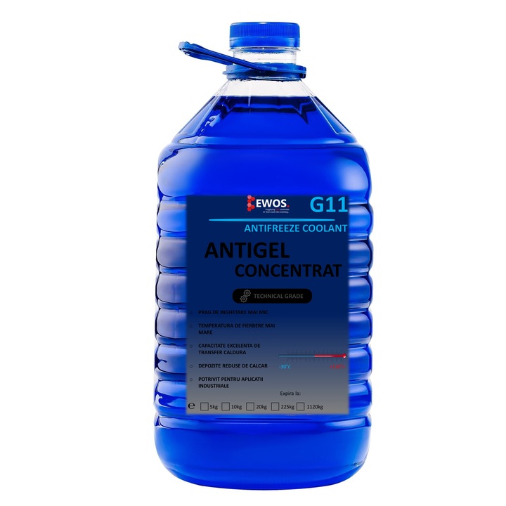 Antigel concentrat albastru avizat RAR G11 5L, -30grdC, dilutie 1:1