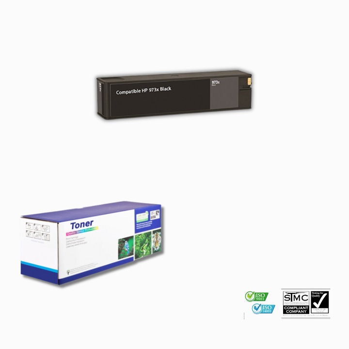 Cartus de cerneala pentru imprimanta HP Pagewide Pro 452dn, 973X Negu, 240 ml si 12000 pagini compatibil cu HP Pagewide Pro 452dn 452dw 477dn 477dw 552dw 577dw