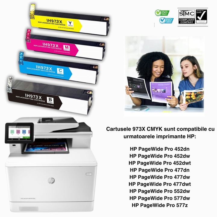 Cartus cerneala imprimanta HP 973X magenta, 105 ml, 7500 pagini, compatibil cu Pagewide Pro 452dn 452dw 477dn 477dw 552dw 577dw