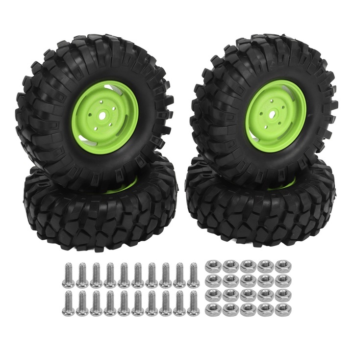 Set 4 bucati anvelope RC Off Road, 1,9 inch, roti si anvelope universale din cauciuc RC pentru vehicule RC Off Road, Enforose