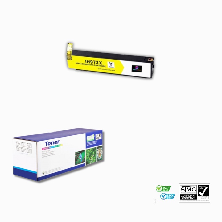 Cartus cerneala imprimanta HP 973X galben, 105 ml, 7500 pagini, compatibil cu Pagewide Pro 452dn 452dw 477dn 477dw 552dw 577dw