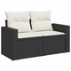 Set mobilier de gradina cu perne vidaXL, 13 piese, negru, poliratan, 3256385