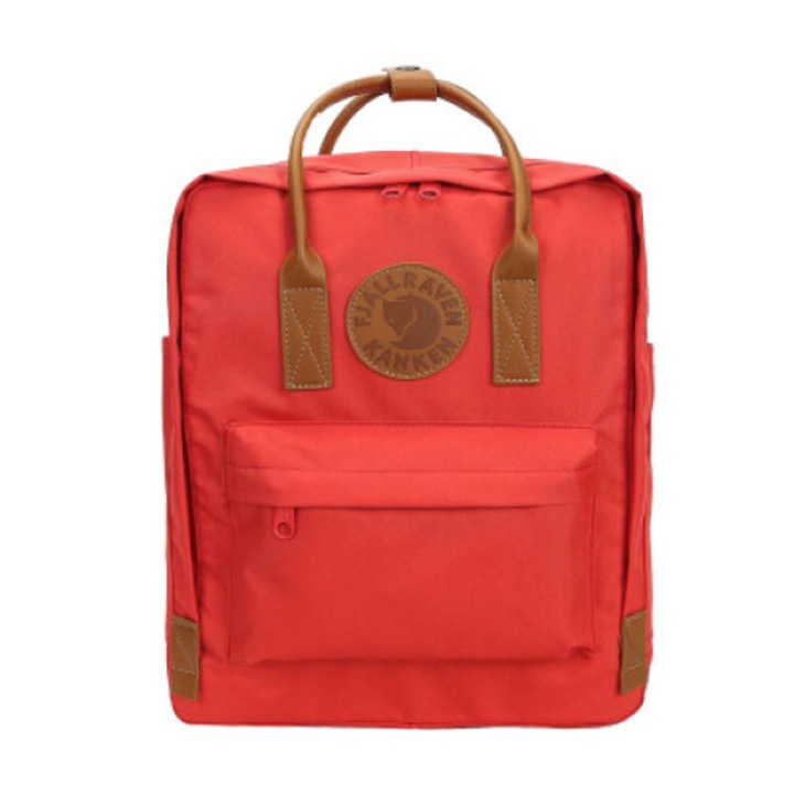 Fjallraven Kanken hátizsák, szintetikus Oxford, 38x27x13 cm, piros és barna